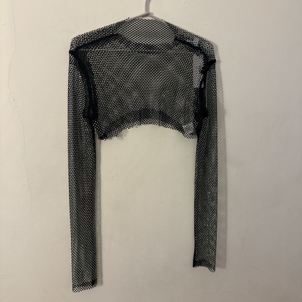 NWT steve madden mesh rhinestone crop top long sleeve
#mesh #rhinestone #croptop